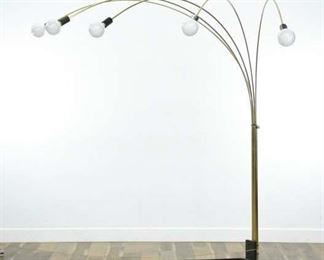 1960'S Brass Cascade Arc Floor Lamp 
