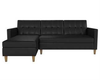 Hephzibah 84" Reversible Sleeper Sectional In Black