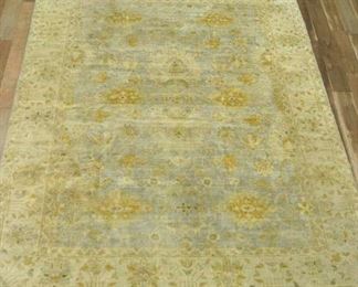 10'X8' Hand Tied Blue & Yellow Area Rug