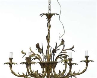 British Colonial Style Brass Bamboo Motif Light Fixture