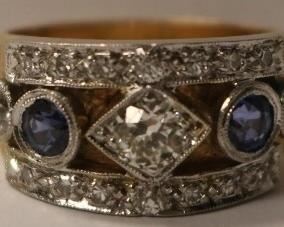 Mens Diamond and Sapphire ring size 10