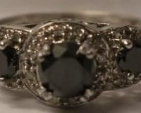 Black and White Diamond Ring sz 6
