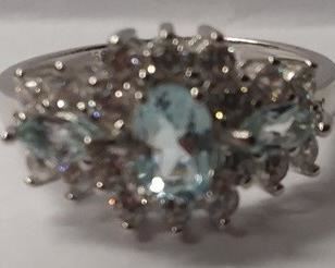 Sterling Silver baby swiss blue topaz sz
