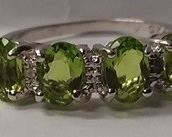 Sterling silver Peridot ring sz 6