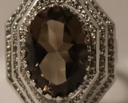10k Smoky Quartz Ring sz 6.5