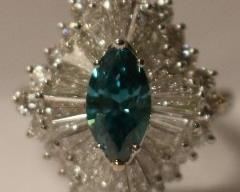 3.29 Treated diamond platinum ring sz 4