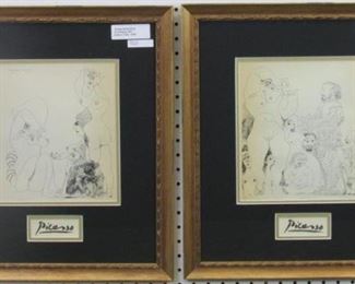 1969 Picasso Erotic Gravures with COA on BACK