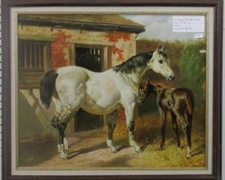 Grey Mare and Foal by JF Herring