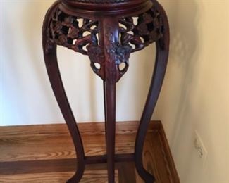 Hand-carved Chinese Rosewood Pedestal
Marble Top inlay