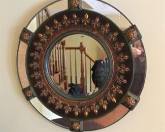 Round Fleur-De-Lis Wall Mirror