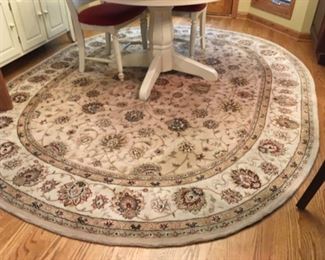 Ivory Wool Oval Rug