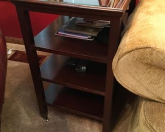 3-Tier Glass Top End Table