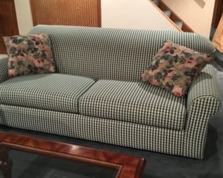 Green & White Gingham Check Sofa