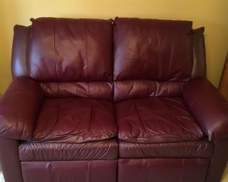 Leather Wall Hugger Recliner 2-Cushion Sofa