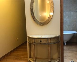 Tuscan Cream Hand painted Demilune Console Table
Hand Painted Tuscan Oval Mirror