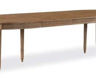 Anthology Collection Oval Dining Table
Hickory White Furniture - shown with 2 leaves:
Table Extends to 118" with 2 24" Leaves