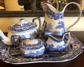 Spode Blue Italian Tea Pot
Spode Blue Italian Pitcher
Spode Blue Italian Cream & Sugar
Spode Blue Italian Platter
