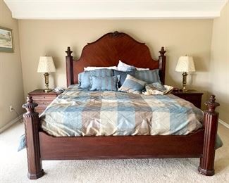 Ethan Allen King Sized Bedroom Set with Adjustable Mattress.  Note Mattress is "free" with purchase of the bed frame.