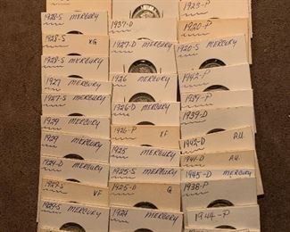 SILVER Mercury Dimes