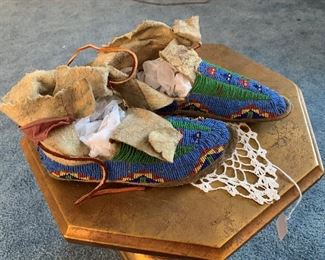 Early 20th Century Plains Indian Beaded Moccasins
