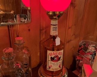 Go Big Red Straight Bourbon Whiskey Bottle Lamp