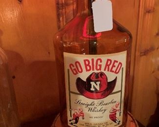 Go Big Red Straight Bourbon Whiskey Bottle Lamp