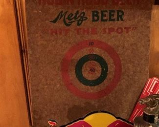 Robin Hood Beer and Metz Beer Advertising Dart Board