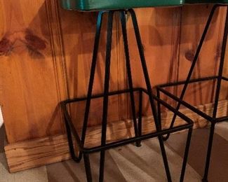 MCM Frederick Weinberg Cast Iron Hairpin Bar Stools