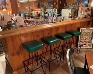 MCM Frederick Weinberg Cast Iron Hairpin Bar Stools