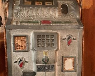 Antique 1920's Rock-ola/Mills Nickel Slot Machine with Stand - FULLY WORKING CONDITION!