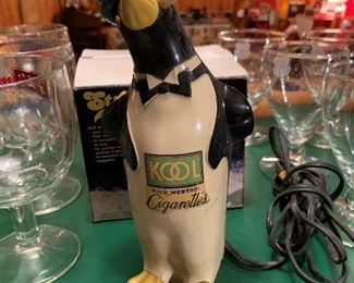 RARE 1930's KOOL Cigarettes - Willie the Penguin Electric Lighter - WORKS!