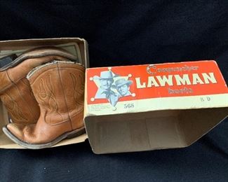 Vintage Children's Lawman Cowpuncher Cowboy Boots with Original Box