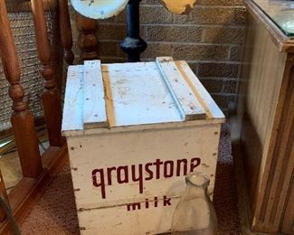Vintage Graystone Milk Box and Graystone Milk Bottle