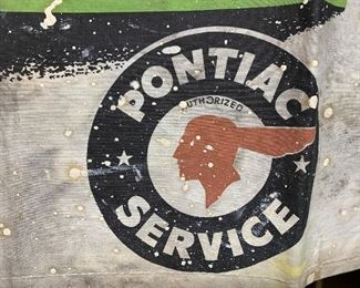 40's/50's Pontiac Canvas Advertising Sign