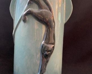 Roseville Wincraft Black Panther Vase in Blue 290 - 11