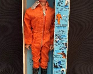 1960's GI Joe TALKING Pilot Figure with Original Box - WORKS!!