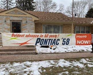 1958 PONTIAC 30’ Canvas Advertisement Sign 