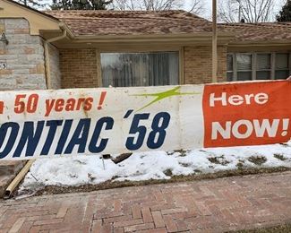 1958 PONTIAC 30’ Canvas Advertisement Sign 