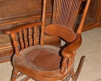 Antique Quarter Sawn Oak Rocking Chair, Rocker