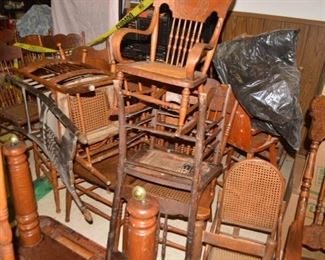 Lot Antique Chairs, Oak