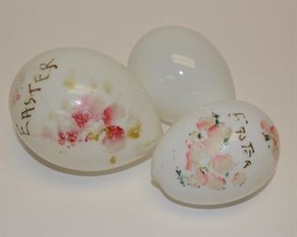 Victorian Blown Easter eggs, Glass