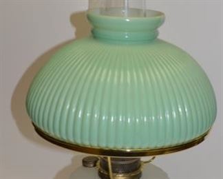Unusual Jadeite Aladdin Oil Lamp