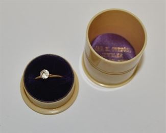 Gold / Diamond Ring in Original Celluloid Advertising Box