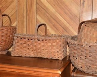 Early Antique Split Hickory Baskets, Basket