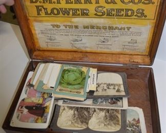 Seed Advertising Wooden Box, Antique