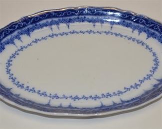 Antique Flow Blue China Platter