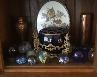 Paperweights , Cobalt Glass & More