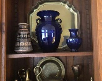 Cobalt Glass & Brass