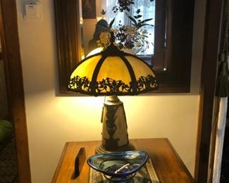 American Art Nouveau Light in Shade & Light In Base Table Lamp