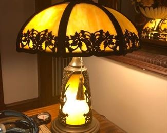 Art Nouveau Bent Glass Lamp